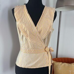 Oilily Sleeveless Cotton Wrap Tank Top XS
